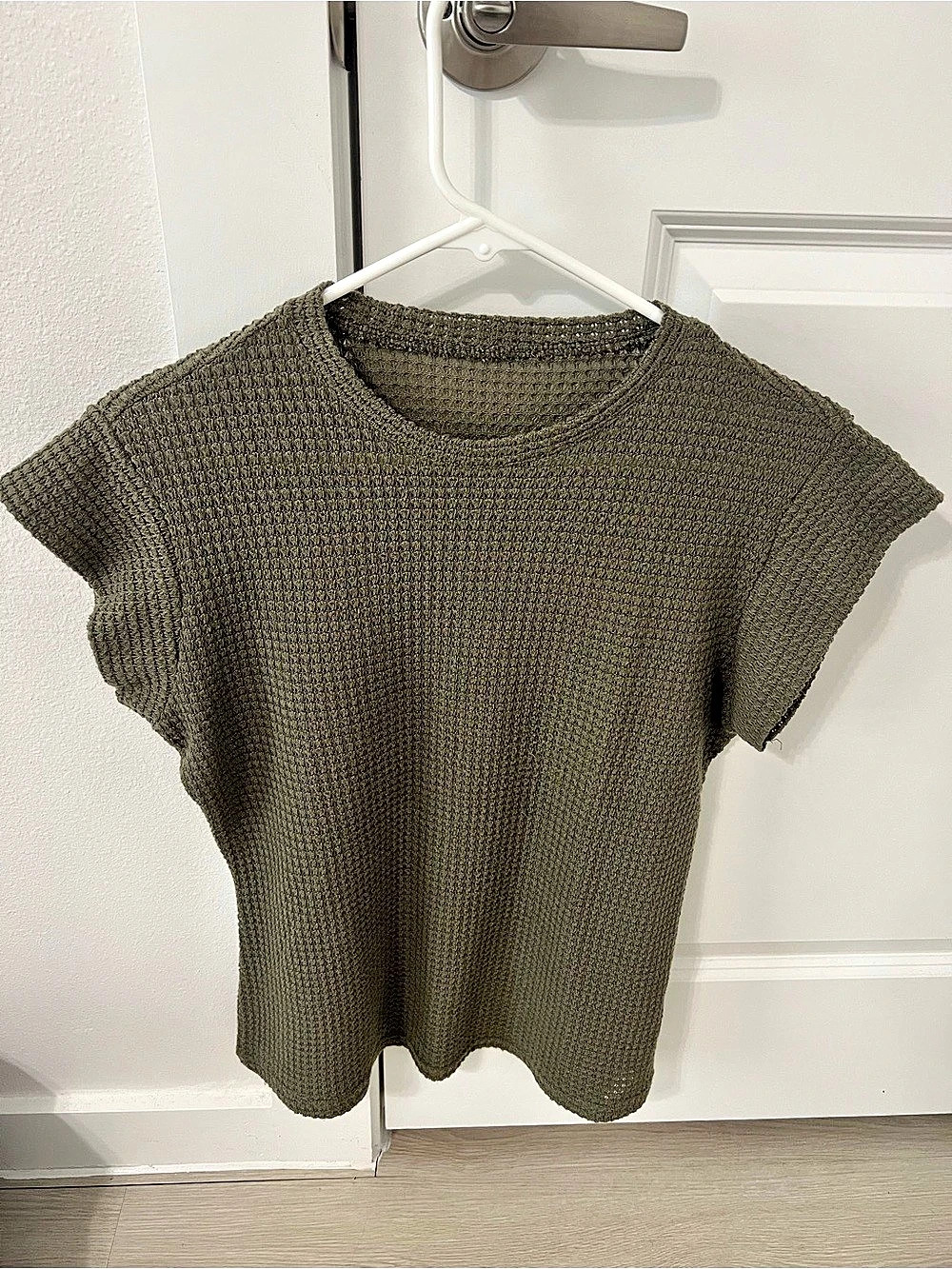 SHEIN Knit Short Sleeve Sweater Green Medium
